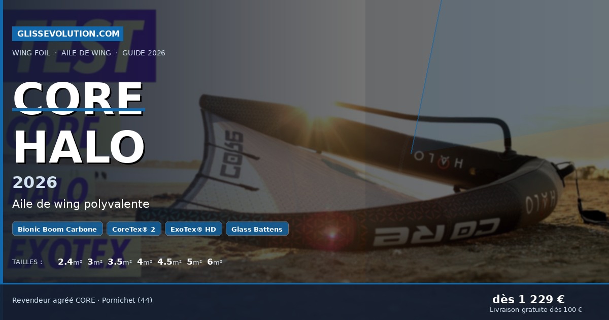 Core Halo 2026 : l'aile de wing polyvalente avec Bionic Boom carbone